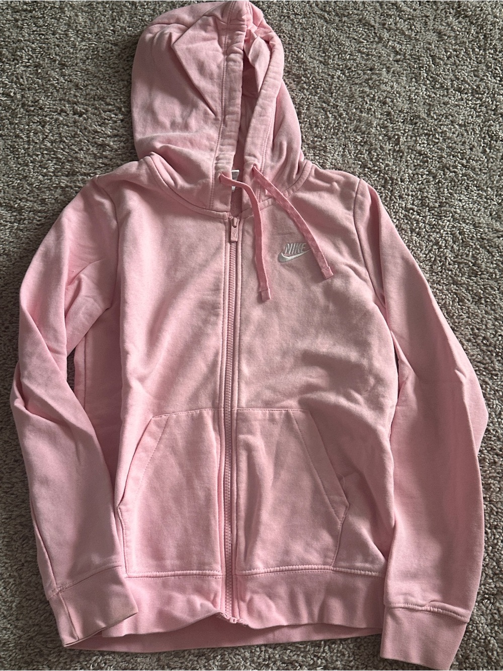 Nike Light Pink Pullover Hoodie with Zip